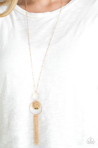 Paparazzi Accessories Faith Makes All Things Possible - Gold Necklace & Earrings 