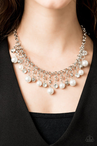 Paparazzi Accessories HEIR-headed - White Necklace & Earrings 