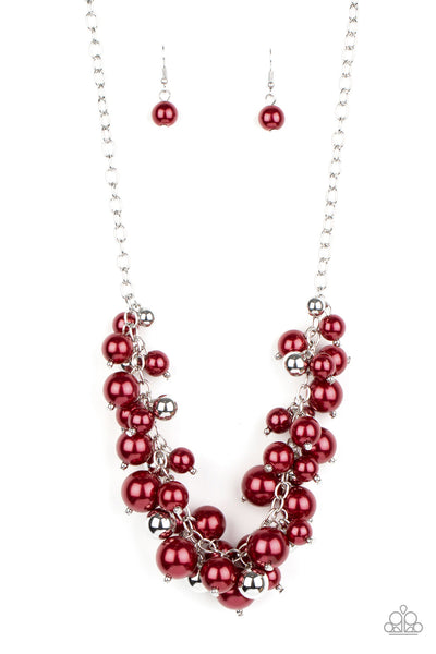 Paparazzi Accessories Uptown Upgrade - Red Necklace & Earrings 