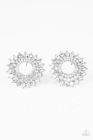 Paparazzi Accessories Buckingham Beauty - White Earrings 