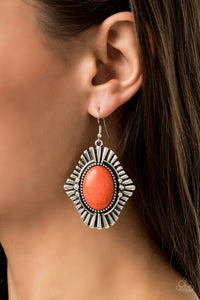 Paparazzi Accessories Easy As PIONEER Orange Earrings 