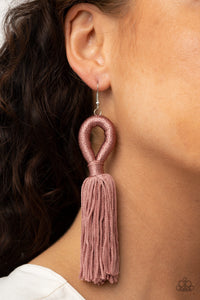 Paparazzi Accessories Tassels and Tiaras - Pink Earrings 