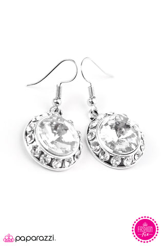 Paparazzi Accessories Turn On The Sparkle White Earrings 