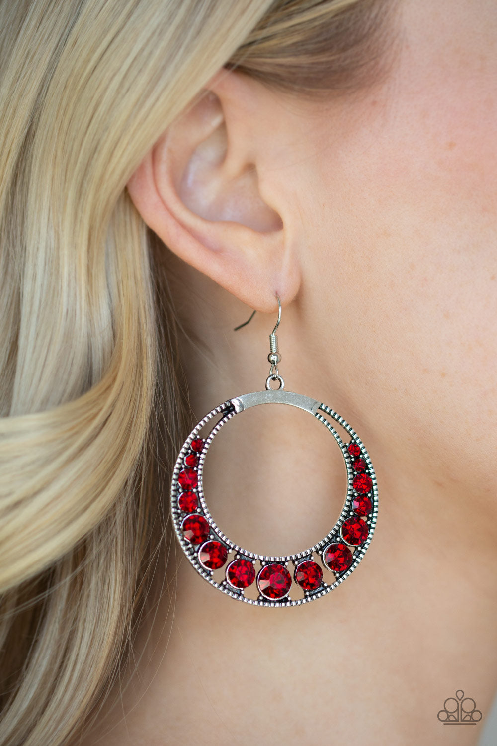 Paparazzi Accessories Ka-POW Dazzle - Red Earrings 