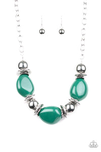Paparazzi Accessories Vivid Vibes - Green Necklace & Earrings 