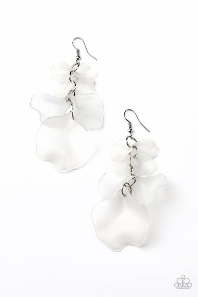 Paparazzi Accessories Fragile Florals - White Earrings 