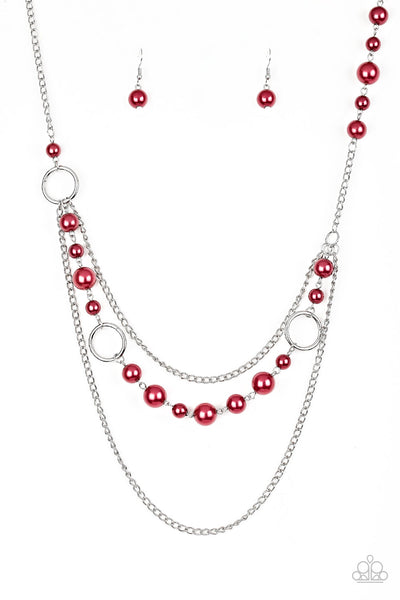 Paparazzi Accessories Party Dress Princess - Red Necklace & Earrings 