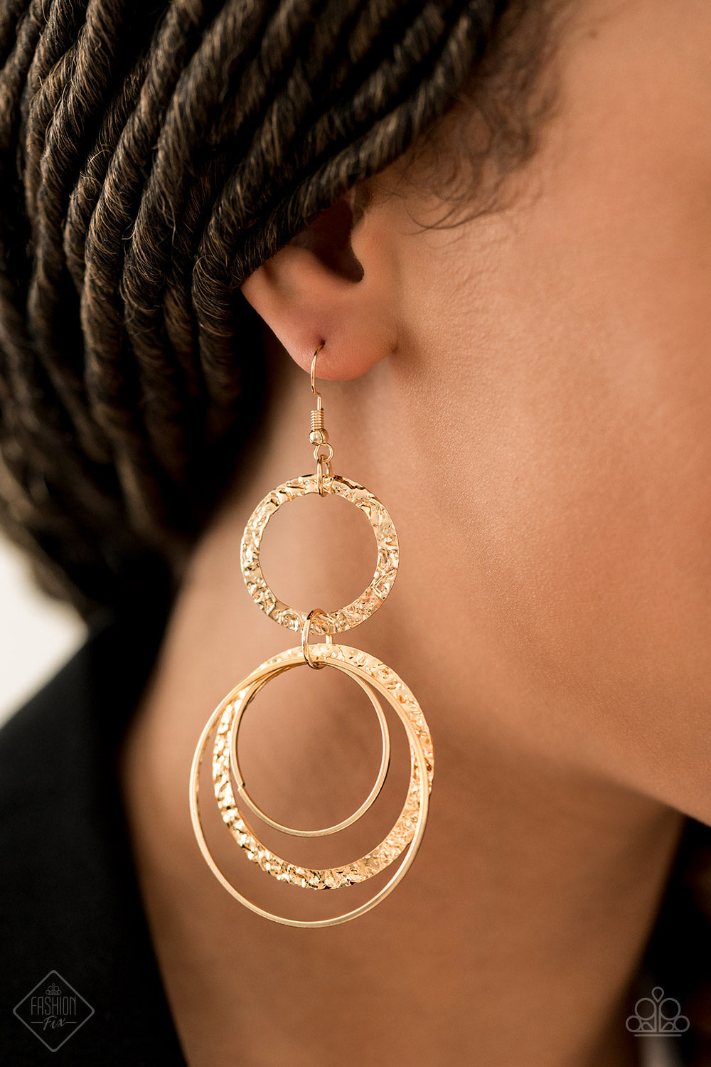 Paparazzi Accessories Eclipsed Edge Gold Earrings 