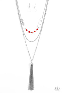 Paparazzi Accessories Celebration of Chic- Red Necklace & Earrings 