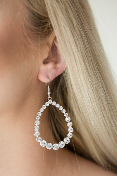 Paparazzi Accessories Rise and Sparkle! - White Earrings 