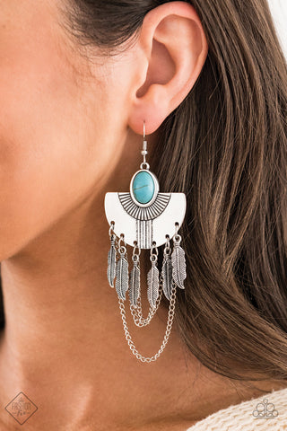 Paparazzi Accessories Sure Thing Chief Blue Earrings 