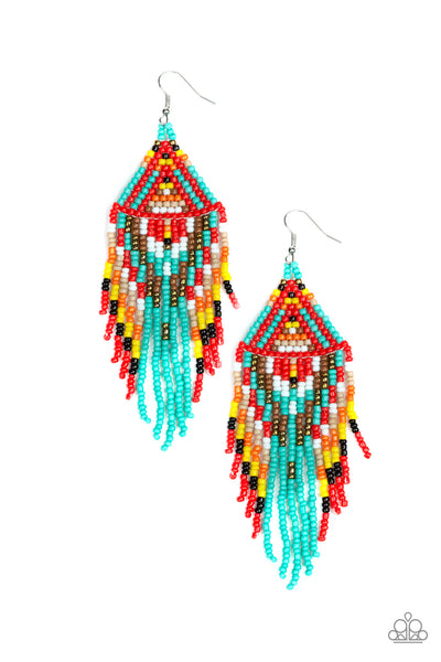 Paparazzi Accessories Boho Blast - Blue Earrings 