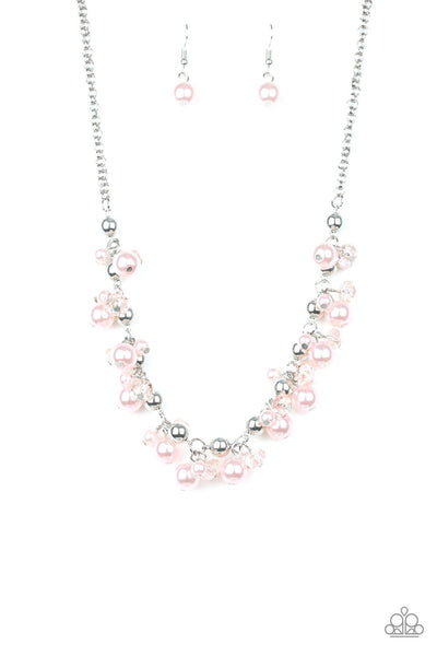 Paparazzi Accessories Duchess Royale - Pink Necklace & Earrings 