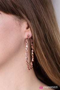 Paparazzi Accessories Twister - Copper Earrings 