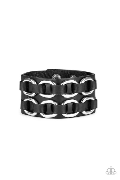 Paparazzi Accessories Throttle It Out - Black Bracelet 