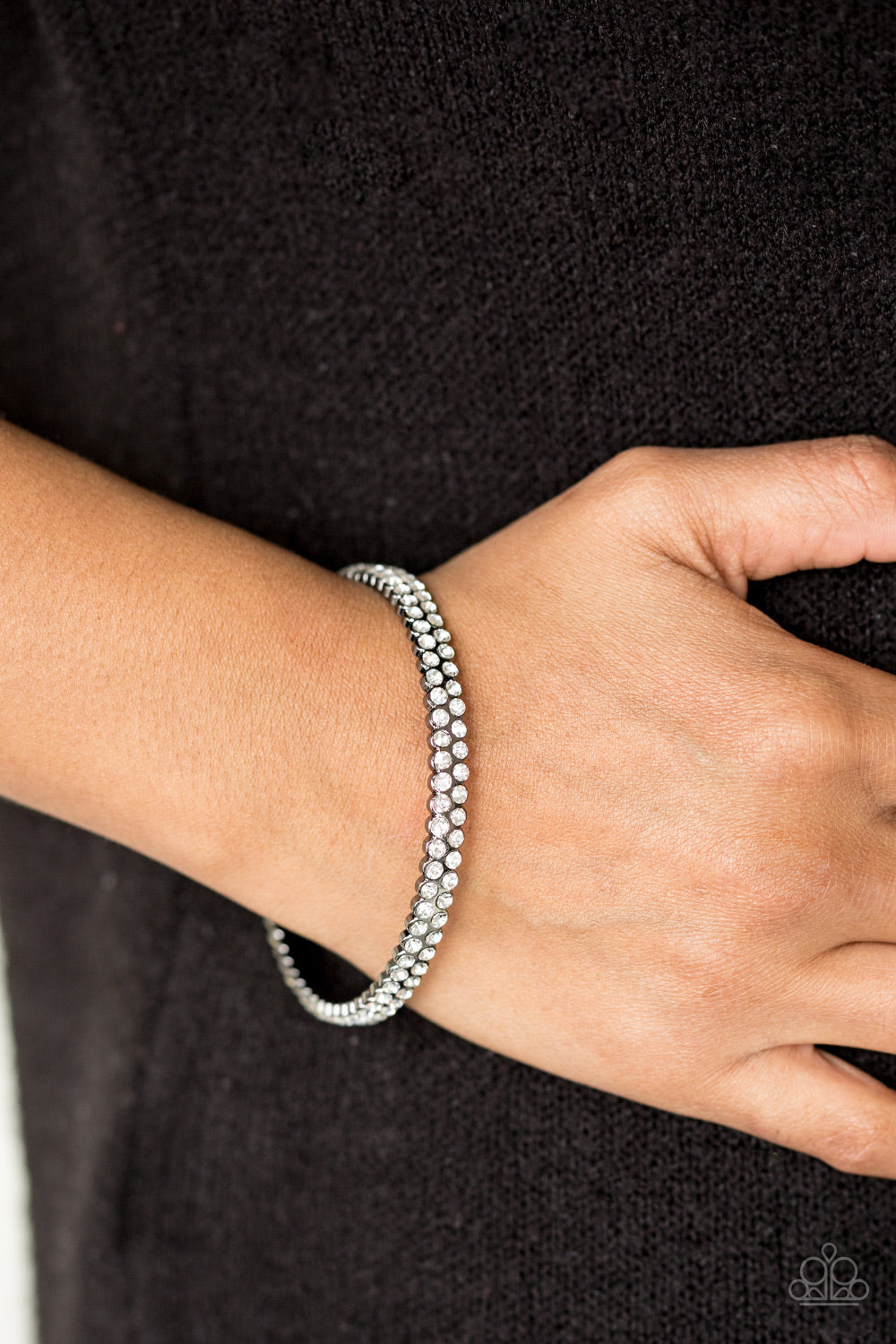 Paparazzi Decked Out In Diamonds - Black Bracelet