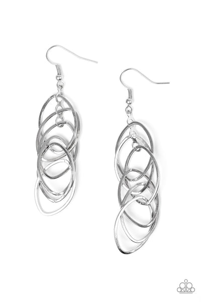 Paparazzi Accessories Tangle Tango - Silver Earrings 