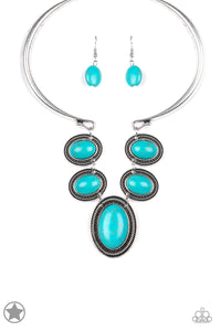 Paparazzi Accessories River Ride - Blue Necklace & Earrings 