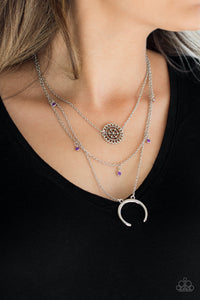 Paparazzi Accessories Lunar Lotus - Purple Necklace & Earrings 