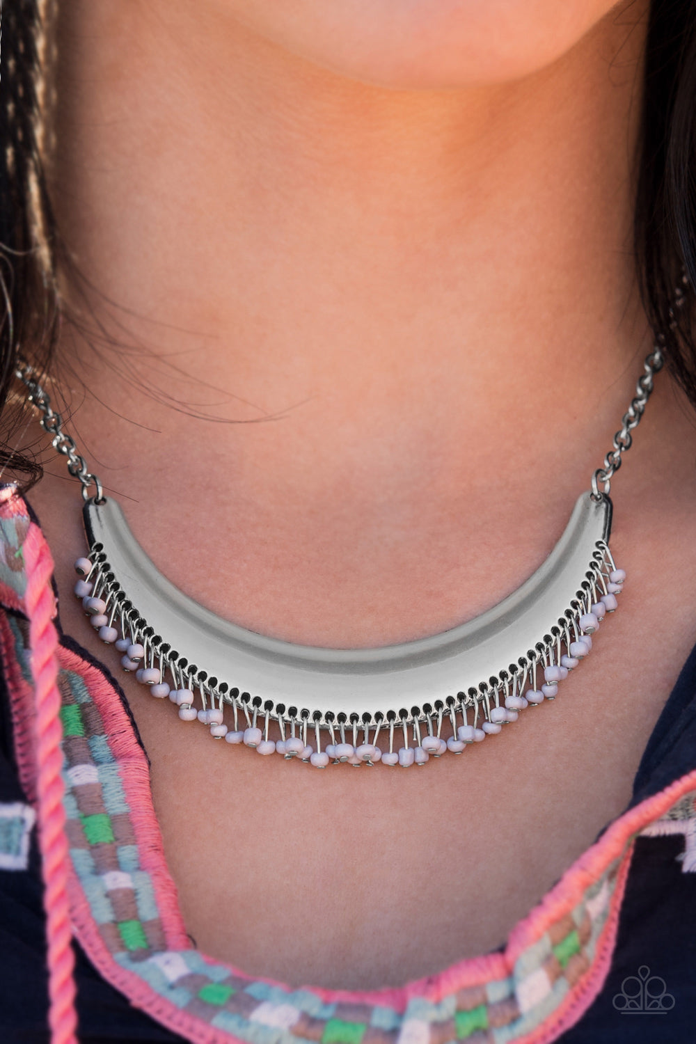 Paparazzi Accessories Fringe Out - Silver Necklace & Earrings 