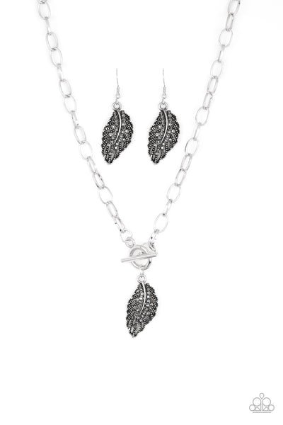 Paparazzi Accessories Pilot Quest - Silver Necklace & Earrings 