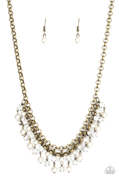 Paparazzi Accessories You May Kiss the Bride - Brass Necklace & Earrings 