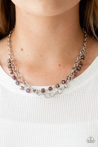 Paparazzi Accessories Block Party Princess - Purple Necklace & Earrings 