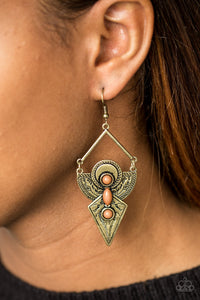 Paparazzi Desert Dynasty - Brown Earrings