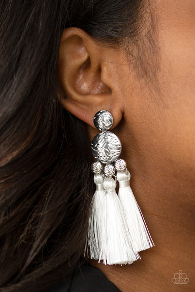 Paparazzi Accessories Taj Mahal Tourist - White Earrings 