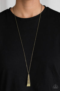 Paparazzi Accessories Prized Pendulum - Brass Necklace & Earrings 