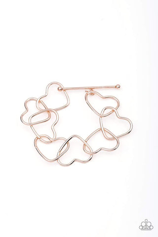 Paparazzi Accessories Take Heart - Rose Gold Bracelet 