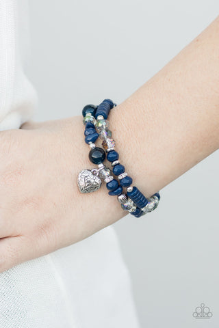 Paparazzi Accessories Writing My Own Love Story - Blue Bracelet 