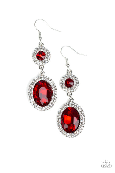 Paparazzi Accessories Let It BEDAZZLE - Red Earrings 