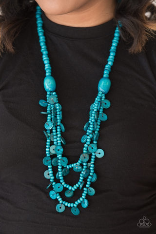 Paparazzi Accessories Safari Samba - Blue Necklace & Earrings 