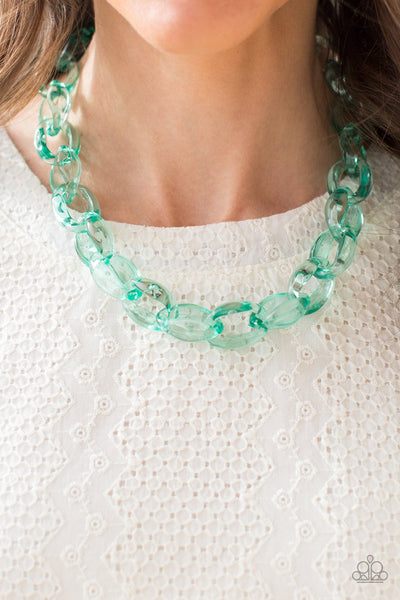 Paparazzi Accessories Ice Queen - Green Necklace & Earrings 