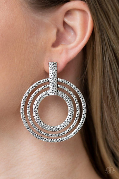 Paparazzi Accessories - Ever Elliptical - Silver Earrings