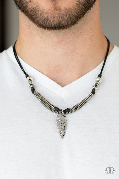 Paparazzi Accessories Off With His ARROWHEAD - Black Necklace