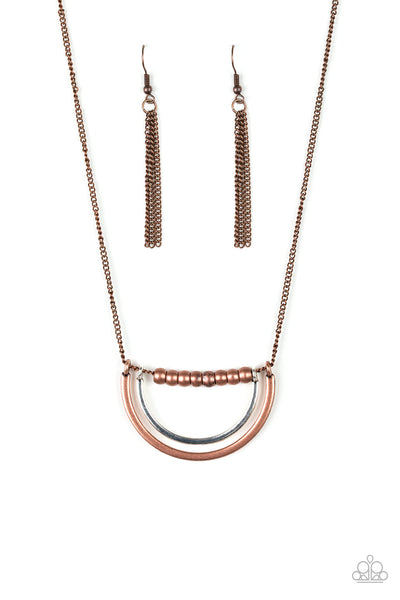 Paparazzi Accessories Artificial Arches - Copper Necklace & Earrings 