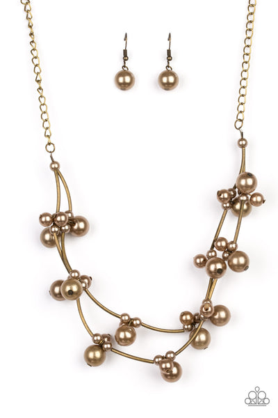 Paparazzi Accessories Wedding BELLES - Brass Necklace & Earrings 