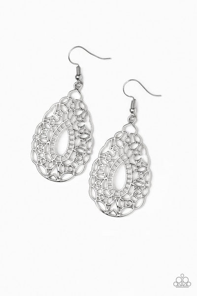 Paparazzi Accessories Wisteria Histeria - Silver Earrings 