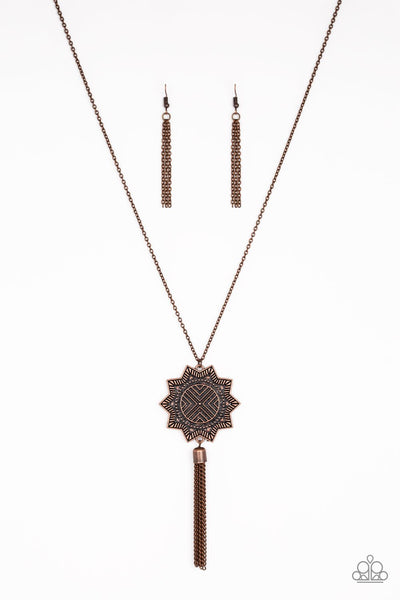 Paparazzi Accessories From Sunup to Sundown - Copper Necklace & Earrings 