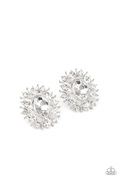 Paparazzi Accessories Serious Star Power - White Earrings 