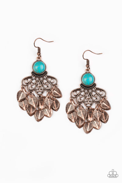 Paparazzi Accessories A Bit On The Wildside - Copper Earrings 