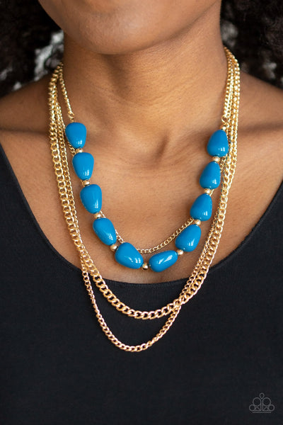 Paparazzi Accessories Trend Status - Blue Necklace & Earrings 