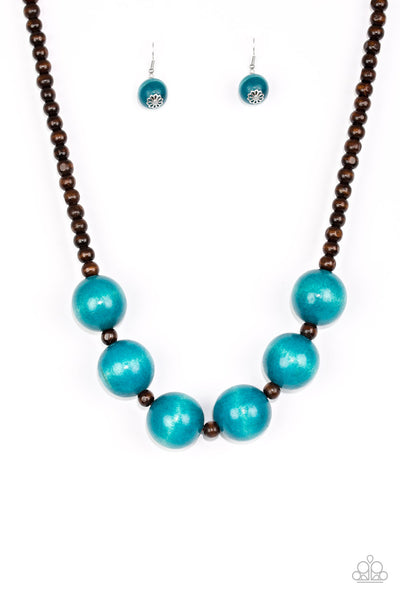 Paparazzi Accessories Oh My Miami - Blue Necklace & Earrings 