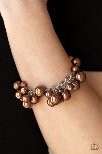 Paparazzi Accessories Girls in Pearls Brown Bracelet 