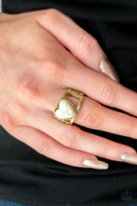 Paparazzi Accessories Rule With Your Heart - Brass Ring