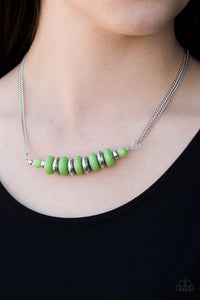 Paparazzi Accessories On Mountain Time - Green Necklace & Earrings 