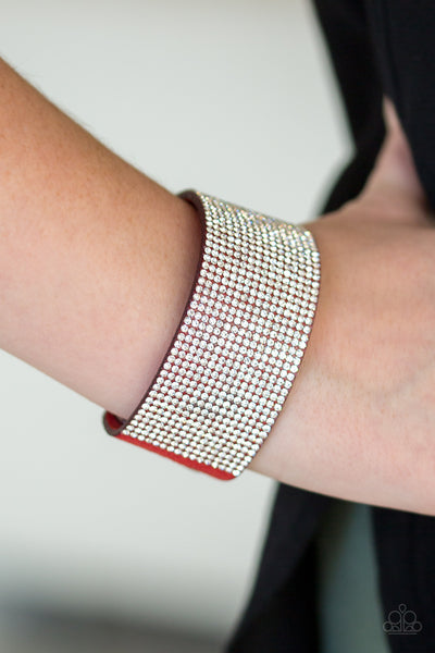 Paparazzi Accessories Roll With The Punches - Red Bracelet 