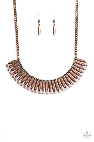 Paparazzi Accessories My Main MANE - Copper Necklace & Earrings 